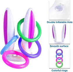 Inflatable Rabbit Ears for Easter Ring Toss Game Children Easter Decoration Favors Gift 4 Color Pink Purple Bleu and Yellow