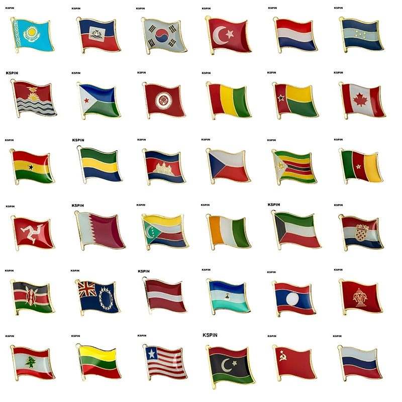 Alloy Brooch Badge Brooches Metal Pins Art Pins National Flag Lapel Pin