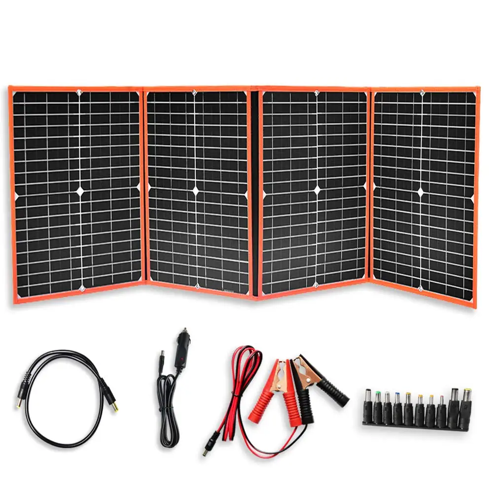 

XINPUGUANG 80W 12V Folding Solar Panel Kit protable Solar Battery Charger 5V USB DC Cable for Cell Phone car Battery Laptop