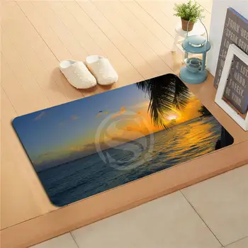 

F627m23 Free Shipping Custom sunset beach sea Doormat Art Design Pattern Printed Floor Hall Bedroom Cool Pad Fashion Rug #14-G