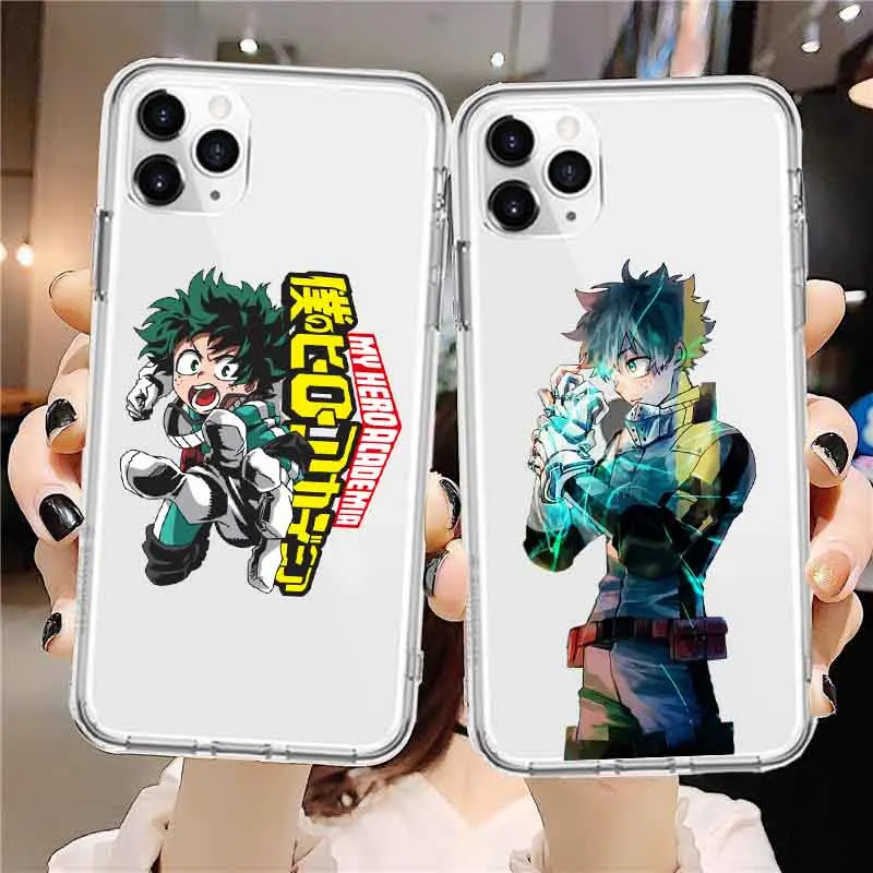 Силиконовый чехол моя геройская Академия deku для iphone 12 12pro 12mini 11 11Pro 8 Plus 7 13 X XS MAX XR Se