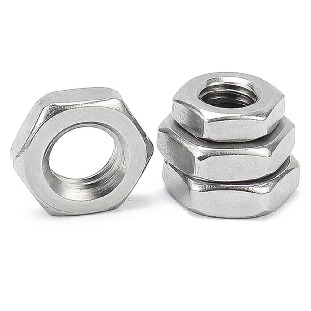 Hexagon Nuts 4/10Pcs Fine Thread M6 M8 M10 M12 M14 M16 Pitch 0.75/1/1.25/1.5 304 A2-70 Stainless Steel Hex Hexagon Thin Nut Jam Nut DIN439