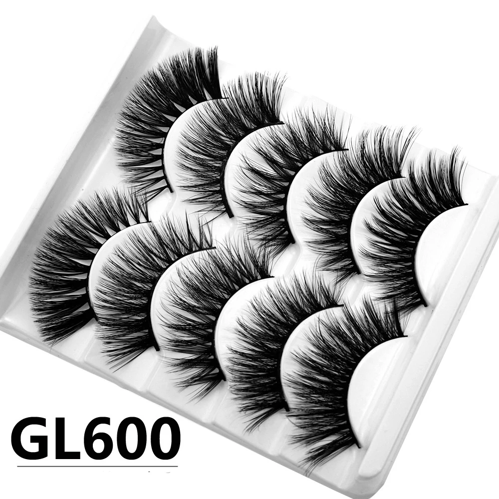 

3D false eyelashes 5 pairs of hand-made chemical fibers false eyelashes with thick cross-enlarged eyes