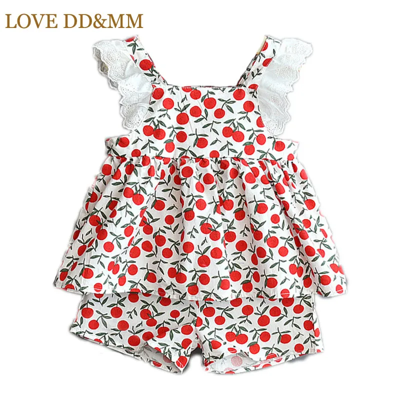Комплекты LOVE DD &amp MM для девочек новая детская одежда мультяшная вишня лимон топ