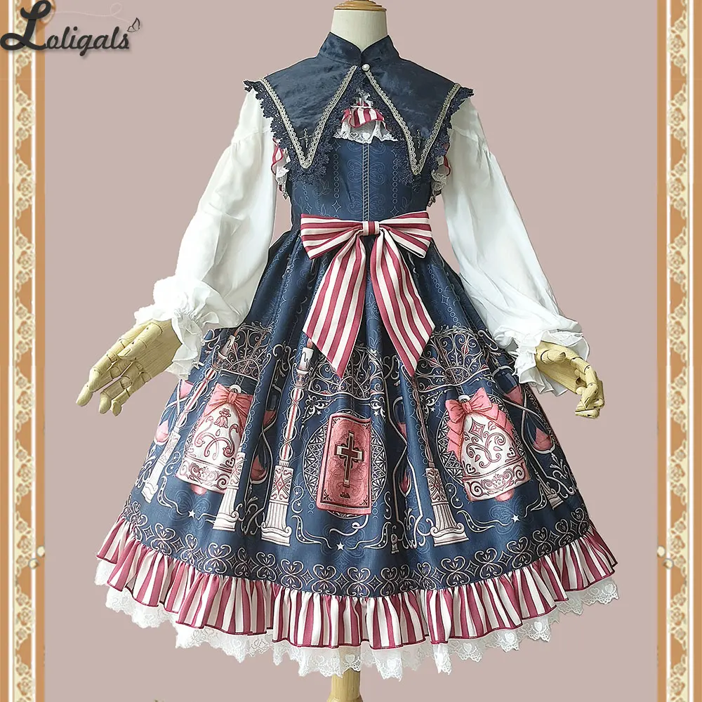 

Holly School ~ Cross Printed Lolita JSK Dress by Infanta