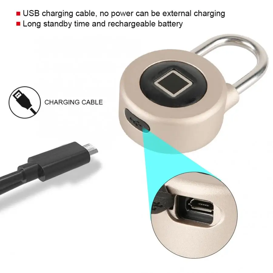 Умный замок отпечатков пальцев перезаряжаемый Bluetooth телефон приложение USB Умный Замок IP65 Водонепроницаемый замок candado