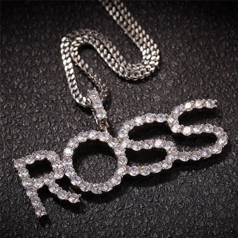 

Hip Hop Jewelry A- Z Custom Letters Pendant & Necklace For Men Women Gifts New Arrival AAA Cubic Zirconia Necklace