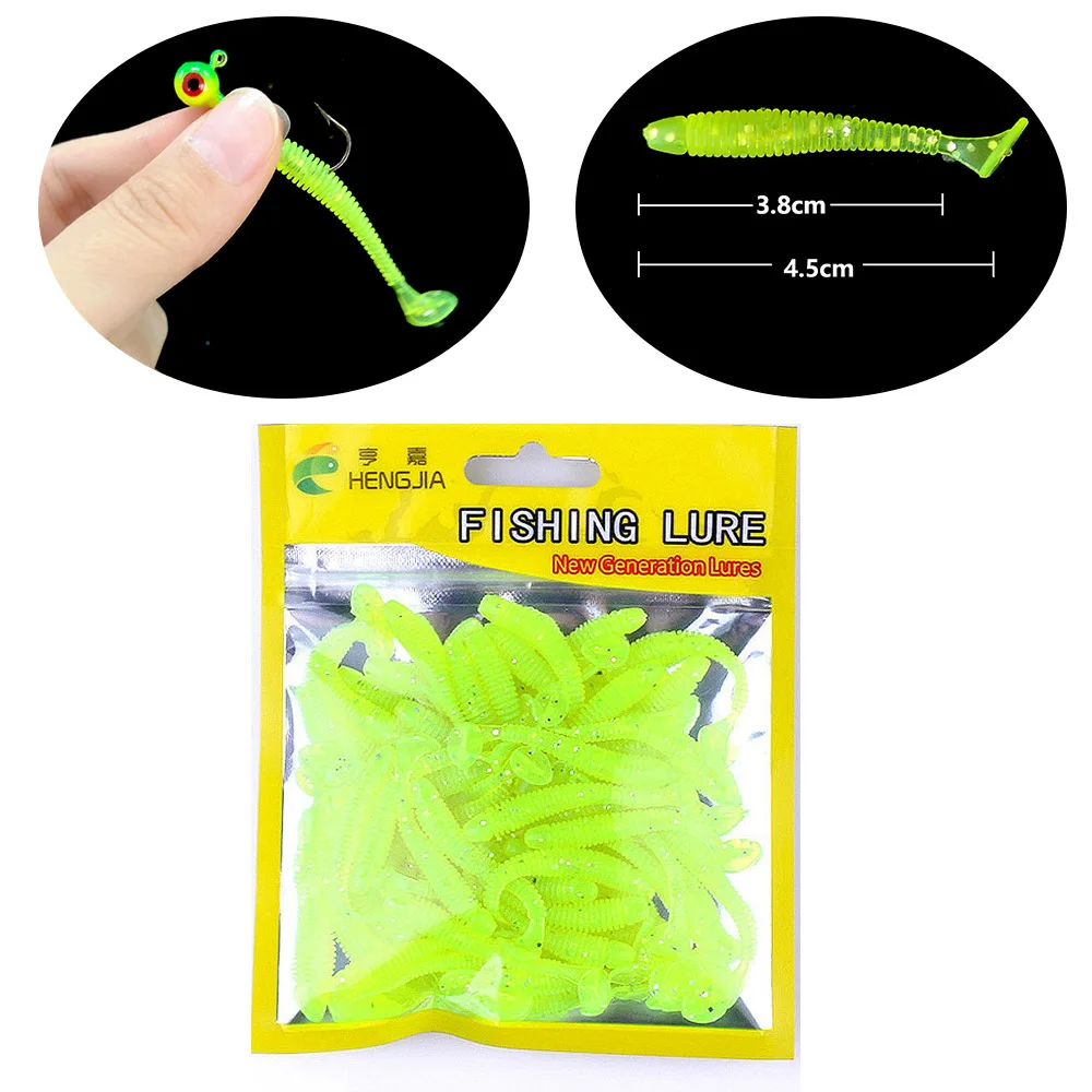 Hengjia 50 / 4.5CM Small Soft  Swimbait T Tail Ǹ ̳ Wobbler  Ŭ   ׾ Bass ũ
