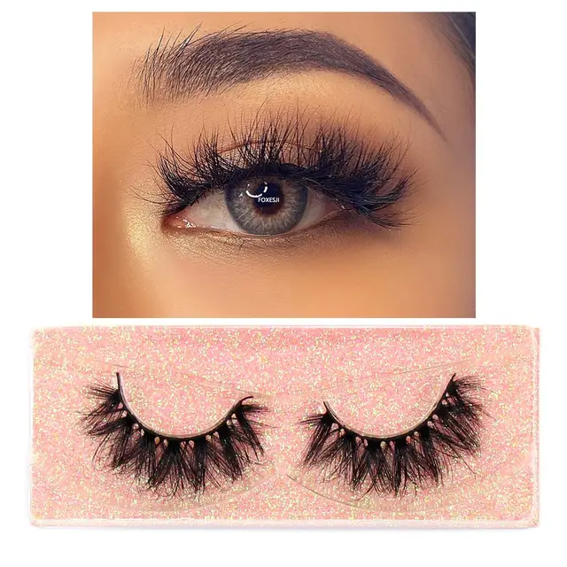 FOXESJI Makeup Eyelashes 3D Mink Lashes Fluffy Soft Wispy Natural Cross Eyelash Extension Reusable Lashes Mink False Eyelashes K39