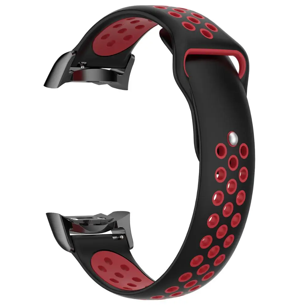 Black red Спортивный силиконовый ремешок для часов samsung Galaxy gear S2 R720 R730 сменный Браслет ремешок для SM-R720 Смарт-часы - Цвет: Black red