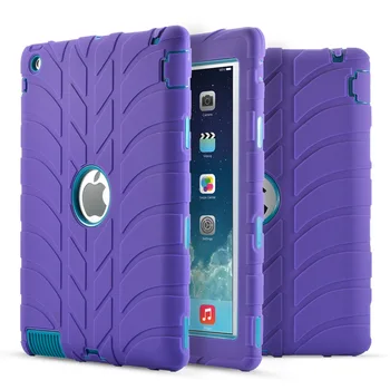 

PC Silica Gel iPad Mini4 Shock-resistant Shatter-resistant Tire Pattern Leather Case for Tablet Computer Protective Case iPad Mi