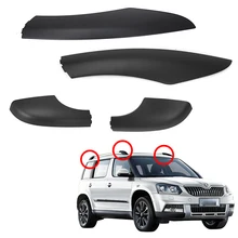 

For Skoda Yeti SUV Front Rear Black Roof Rack Cover Roof Bar Roof Rail End Shell Car Plasitc Cover