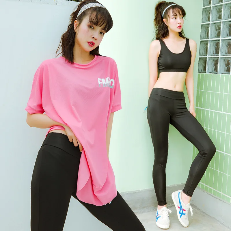 

Spring And Summer Loose-Fit Fitness Suit Women's Three-piece Set Running Yoga Quick Drying Clothes Gym Sports WOMEN'S Suit