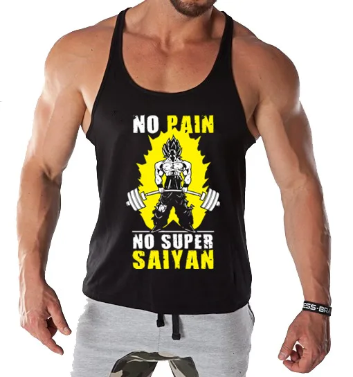 Camisetas sin mangas de tirantes para hombre, Camisa sin mangas con estampado de SAIYAN para culturismo, 2021