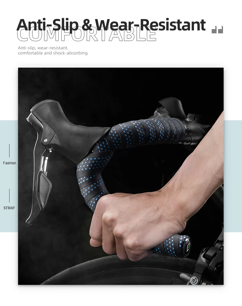 Handlebar Tape Road Bike Grip PU Strap Handle Belt Anti-Skip Damping Cycling Str