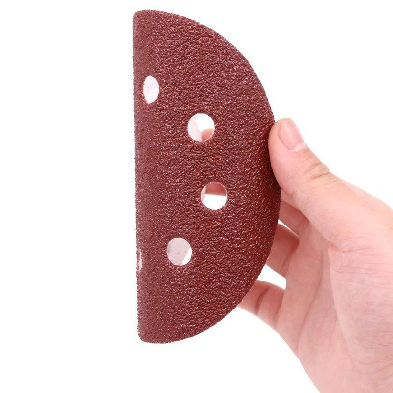 50PCS 5Inch 8 Hole Hook And Loop Round Sanding Disc Sandpaper 60-240 Grit Strong grinding force