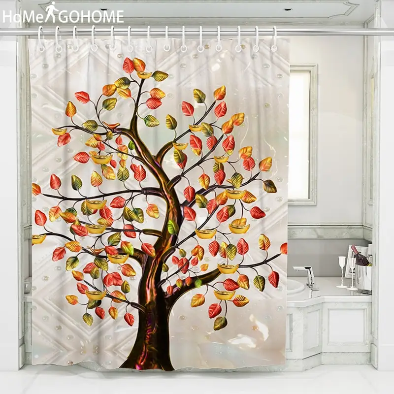 

Psychedelic Shower Curtains 3D Tree Print Shower Curtains Bath Curtain Boho Polyester Waterproof Fabric Bathroom Curtain Screen