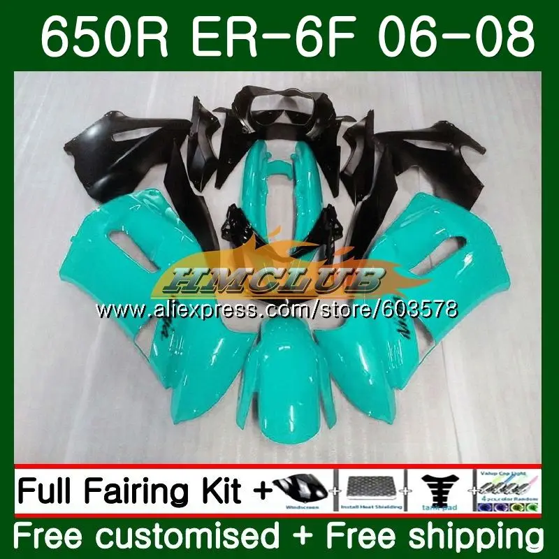 Средства ухода за кожей для KAWASAKI NINJA 650R ER6 F 650 ER6F 06 07 08 27CL. 50 блеск голубой Ninja650R ER-6F 06-08 ER 6F 2006 2007 2008 Обтекатели - Цвет: No. 1