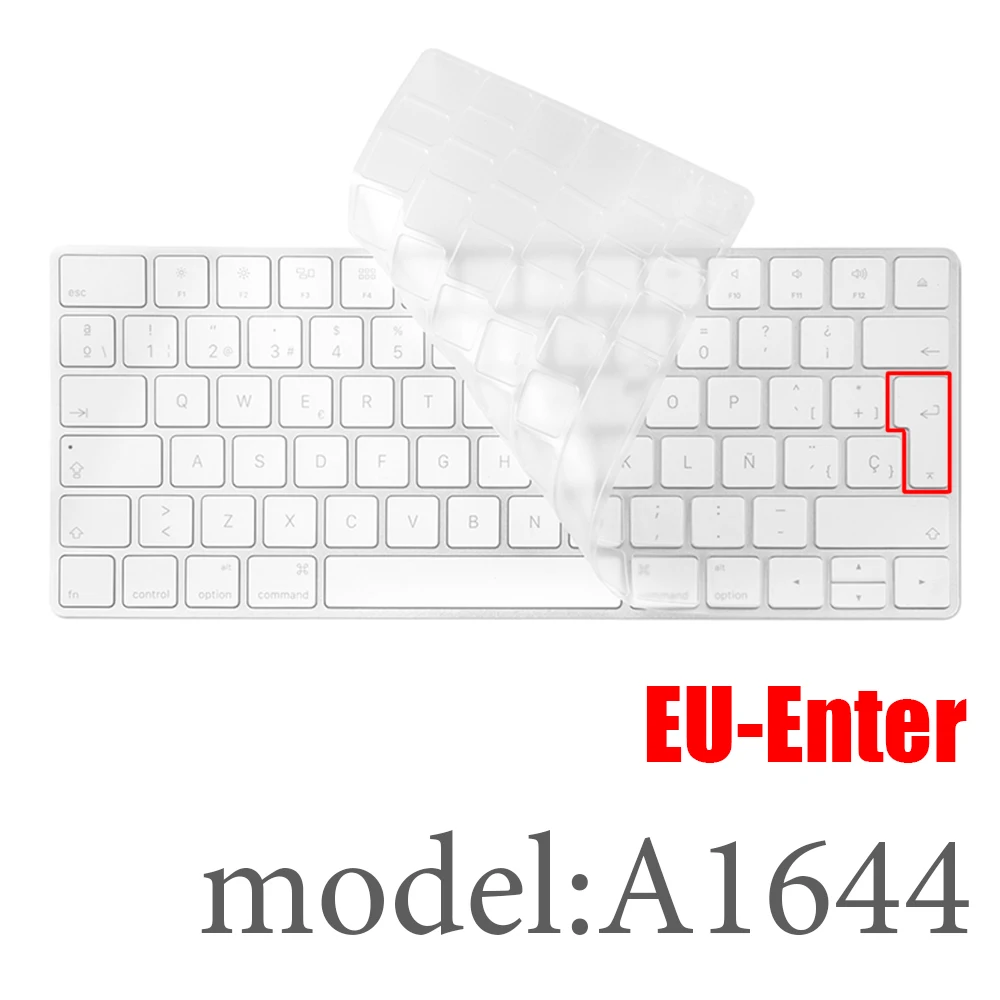EUkey-A1644 Настольный ПК для Apple Bluetooth Беспроводной клавиатура MLA22LL/A1644 A1314 IMAC Клавиатура Защитная крышка Силиконовая крышка Версия США/ЕС - Цвет: EUkey-A1644