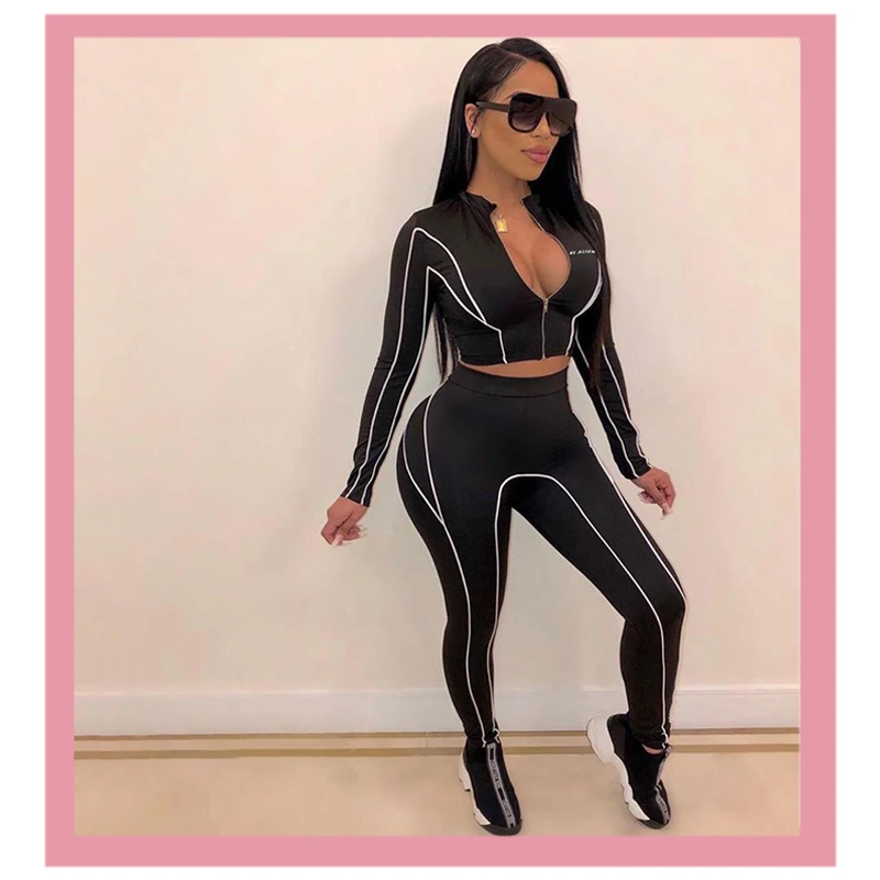 White Stripe Loose Casual Summer Outfits Sportswear Tops and Pants Tracksuit Female Women's Clothes Matching Sets