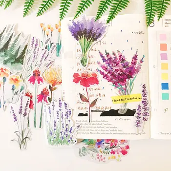 

13Pcs/Lot Lavender Watercolor Wind Flowers Sticker DIY Craft Scrapbooking Album Journal Happy Planner Decorative Stickers
