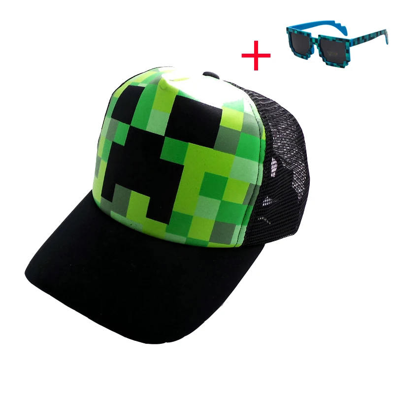

New 2019 black Minecraft Cap Kids Teenage Summer Sun Hats Caps Cartoon My World Baseball Snapback Hats Children's Birthday Gift