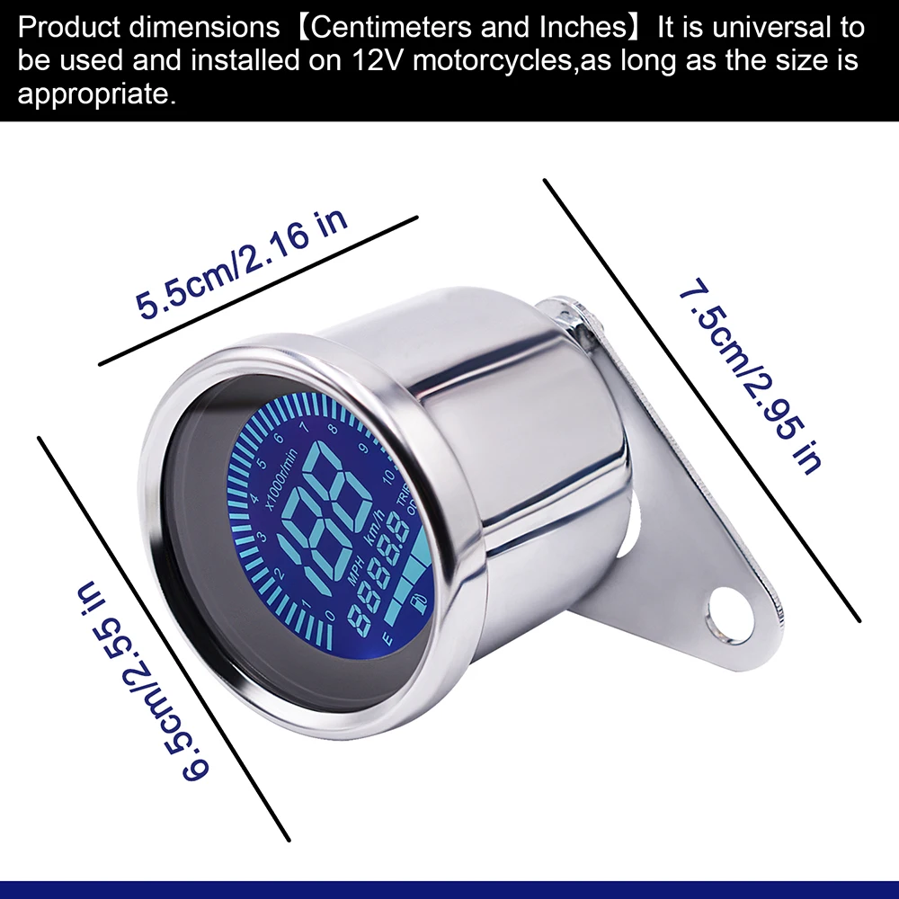 

CS-636A1 12V Motorcycle Universal Multifunctional Modification Instrumentation Aluminum alloy