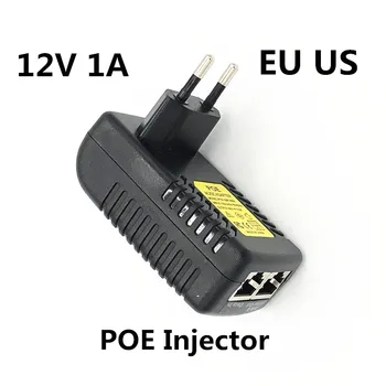CCTV 보안 감시 PoE 전원 공급 장치 12V 1A 12W POE 벽 플러그 POE 인젝터 이더넷 어댑터 IP 카메라 전화 미국 EU 플러그