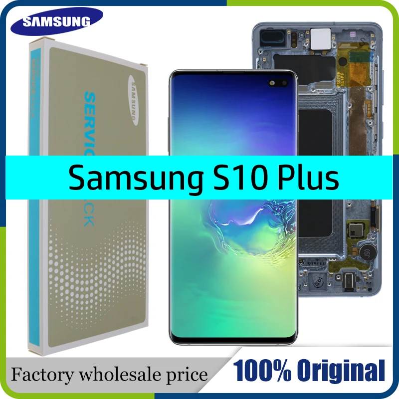 100% Оригинальный 6 4 ''ЖК дисплей для SAMSUNG Galaxy S10 PLUS SM G9750 G975F сенсорный экран