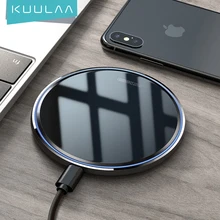 KUULAA 10W Qi Caricatore Senza Fili Per iPhone X/XS Max XR 8 Più Specchio Wireless Pad di Ricarica Per samsung S9 S10 + Nota 9 8
