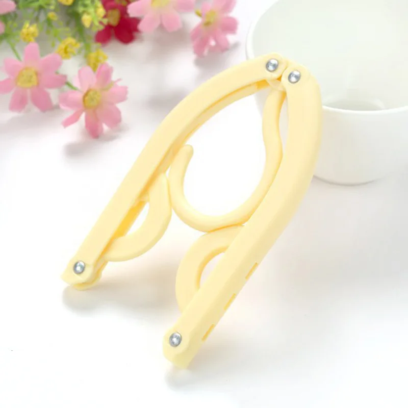 1* Folding Plastic Clothing Coat Hanger Home Travel Camping Skid-proof 43*16cm