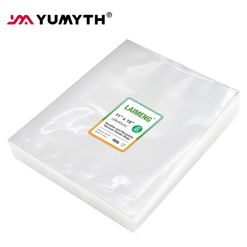 YUMYTH-bolsas de vacío sin BPA para envasado de alimentos, sellador al vacío con relieve, bolsas de almacenamiento para electrodomésticos de cocina, T106, 50/100 Uds.