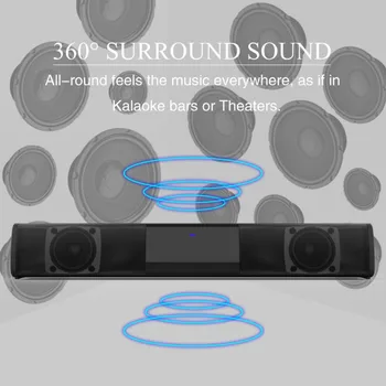 

10-Inch 10 Watt 5.0 Channel AUDIO Soundbar Bluetooth Wireless TV 2 Speaker 3D Sound Bar Home Theater Subwoofer for smart home
