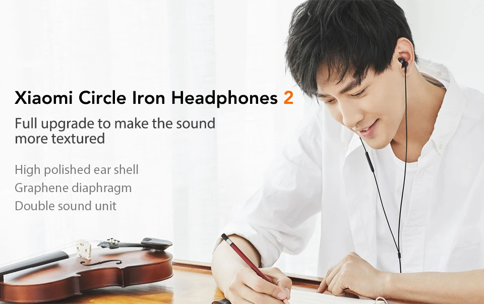 Original Xiaomi Hybrid Earphone 2 Graphene Earphone Balanced Armature Dynamic Driver Headphone With Mic Xiomi Xaomi (1)