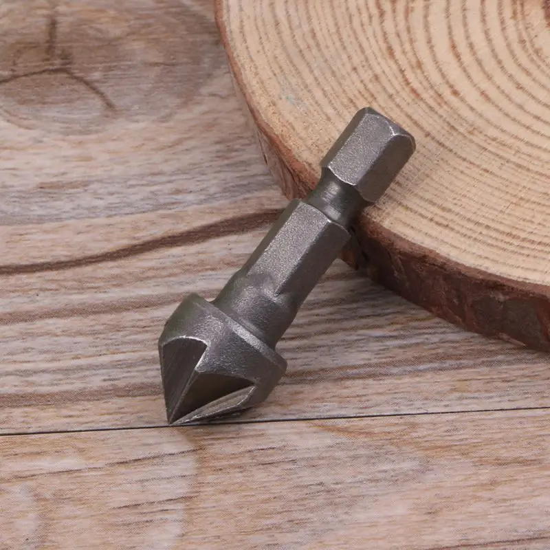 

6 Flute Countersink Drill Bit 90 Degree Point Angle Chamfer Cutting Woodworking Tool