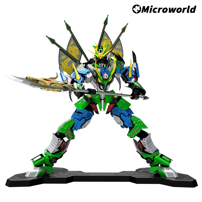 Microworld 3D Metal Puzzle Toy Romance of The Three Kingdoms Guan Yu Models Kits DIY Jigsaw Christmas Children For Desktop Gifts 3