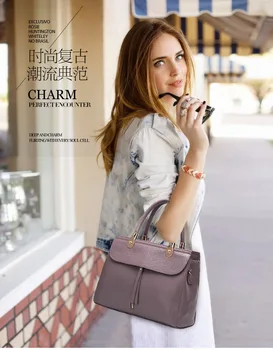 

2018 New Style Europe And America Fashion WOMEN'S Shoulder Bag Full-grain Leather Hand Shoulder Bag