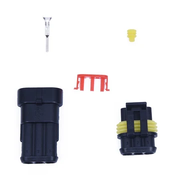 

5 Kit 3 Pin Way Waterproof Electrical Wire Connector Plug