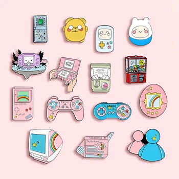 

Fashion Classic Handheld Game Machine Metal Enamel Brooch 90'S Gamepad Mobile Square Badge Pin Fun Trendy Jewelry Gift Friend