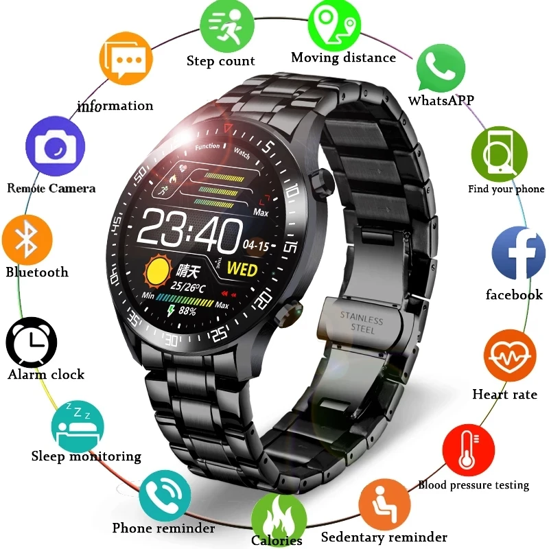 

LIGE 2020 New Steel Band Digital Watch Men Sport Watches Electronic LED Male Wrist Watch For Men Clock Waterproof Bluetooth Hour