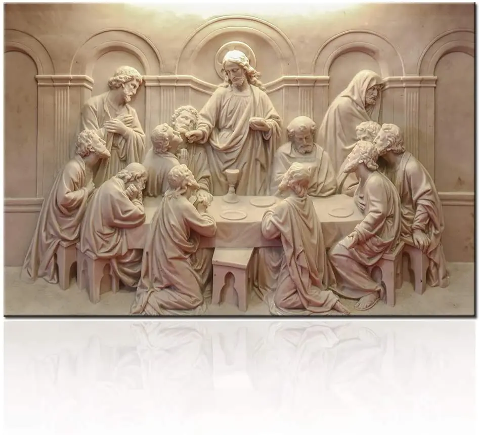 Living Room Decorations Lord Supper Picture The Last Supper Sculpture Style Paintings on Canvas Oil Paiting