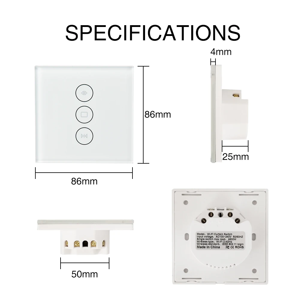 WiFi Smart Curtain Switch Smart Life Tuya for Electric Motorized Curtain Blind Roller Shutter Works with Alexa and Google Home