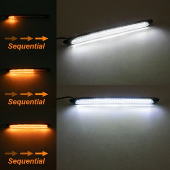 

White Running Light DRL Driving Turn Signal Fog Lamp 12V 16V 15.5cm x 2cm