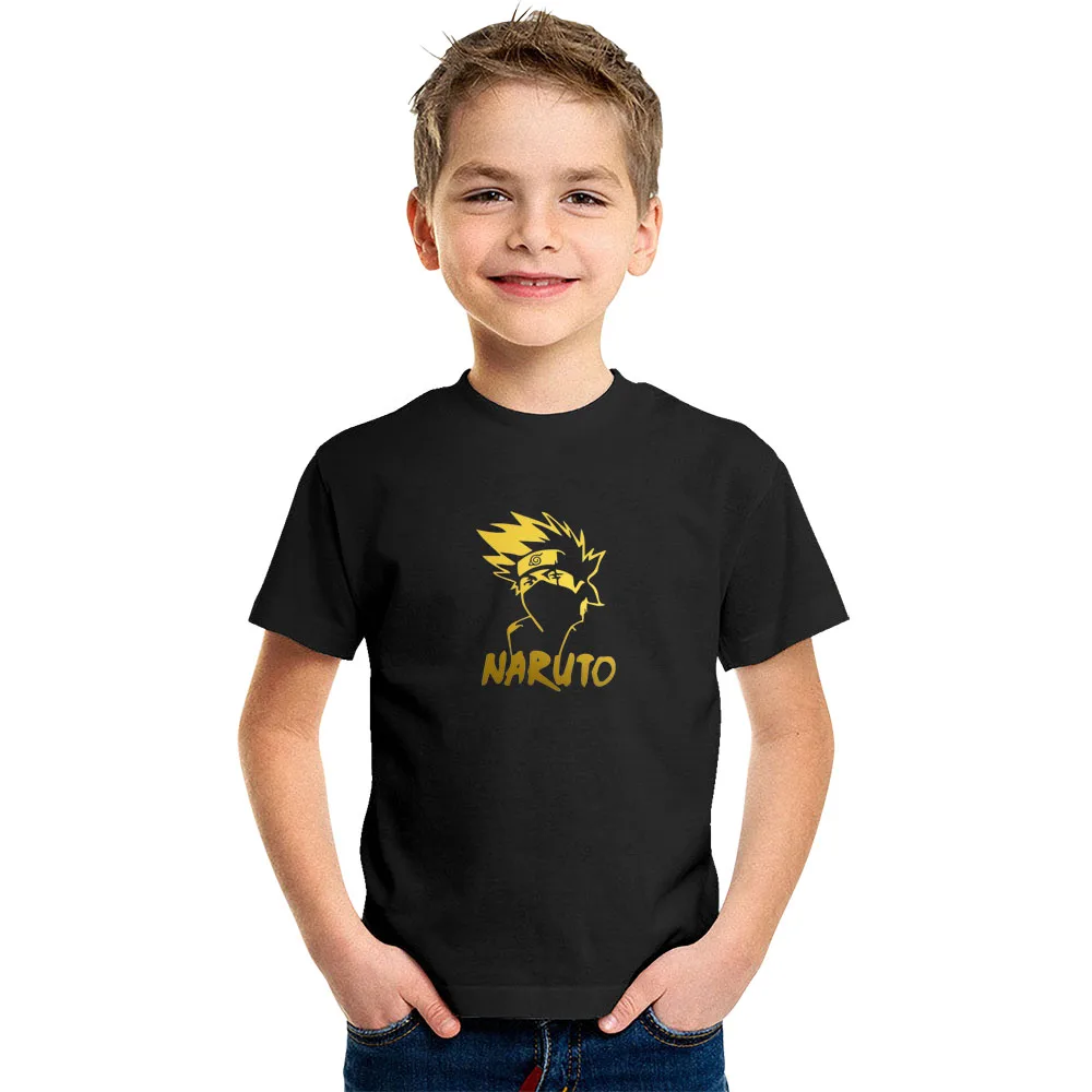 

2020 Summer Anime Naruto Uchiha Uzumaki Hatake Kids T-shirts Boys/Girls Tops Tees Cotton Baby Clothing Men Women Family T Shirt