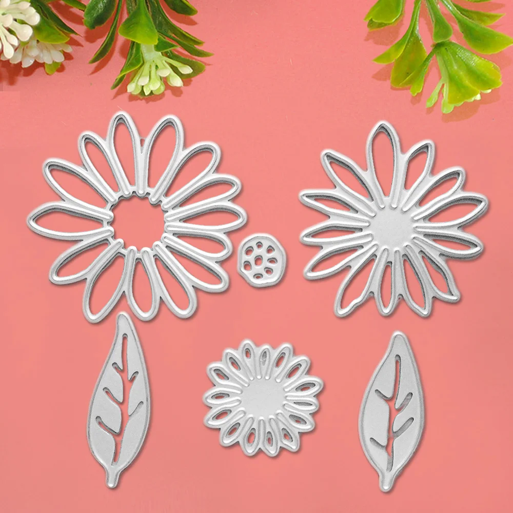 

6PCS Carbon Steel Metal Flower &Leaves Embossing Cutting Dies Stencils Templates Mould Set for DIY Scrapbooking Album Paper Card