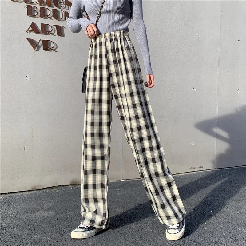 Wide Leg Plaid Pants 6 Colors - 9 - Kawaii Mix