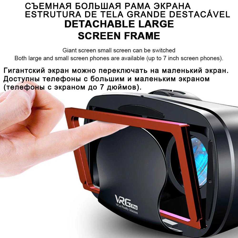 Fone de Ouvido com Controlador Óculos Inteligentes de Realidade Virtual Capacete para Smartphones Telefone Android Iphone Binóculos 3d vr - Image 4