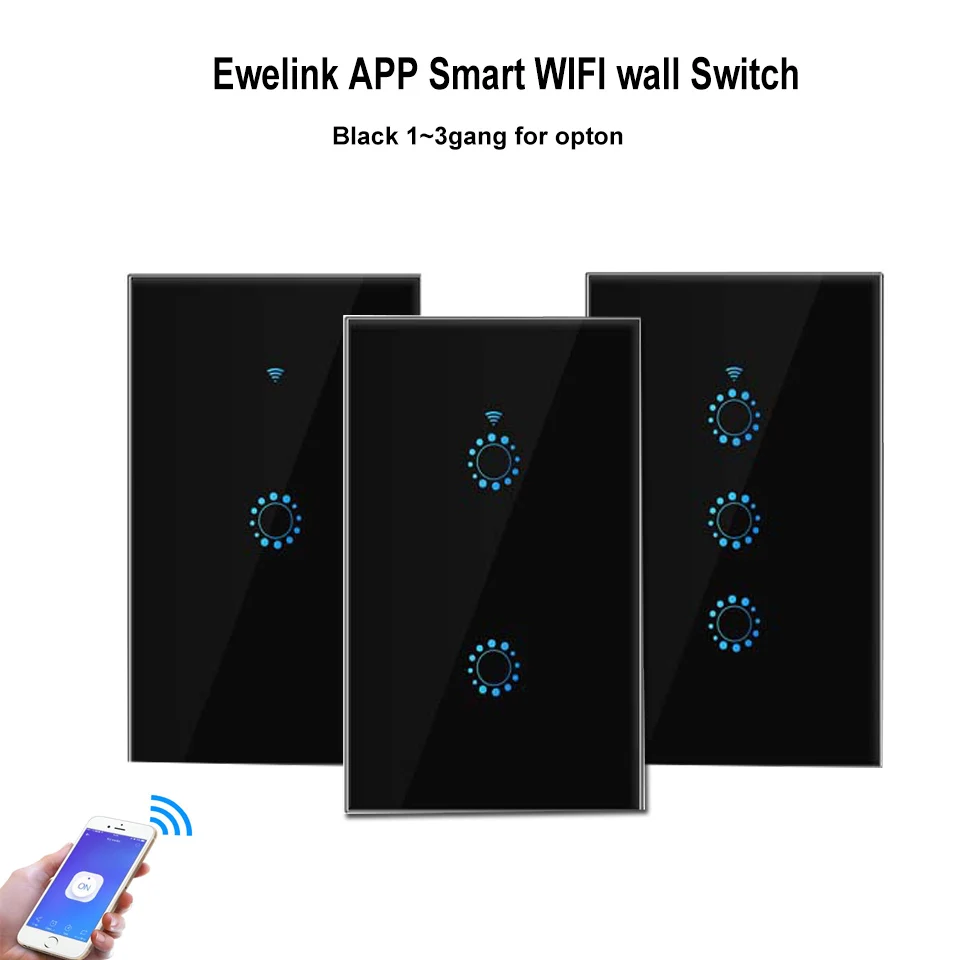 Умный сенсорный настенный выключатель Ewelink с Wi Fi 1/2/3 клавиш|Выключатели| |