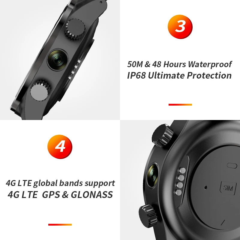 Rollme S08 50 м Водонепроницаемый керамический Безель 8MP двойной Камера 4 аппарат не