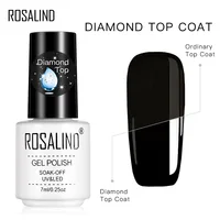 ROSALIND Gel Polish Diamond Top Coat UV Lamp Gel Soak Off Reinforce 7ml Long Lasting Nail Art Manicure Gel Lak Varnish Primer 1